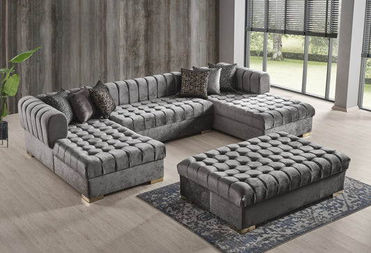 Mariana U Shaped Grey Sofa
