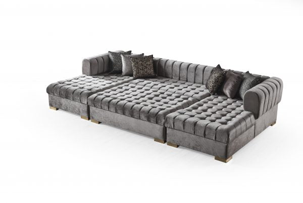 Mariana U Shaped Grey Sofa