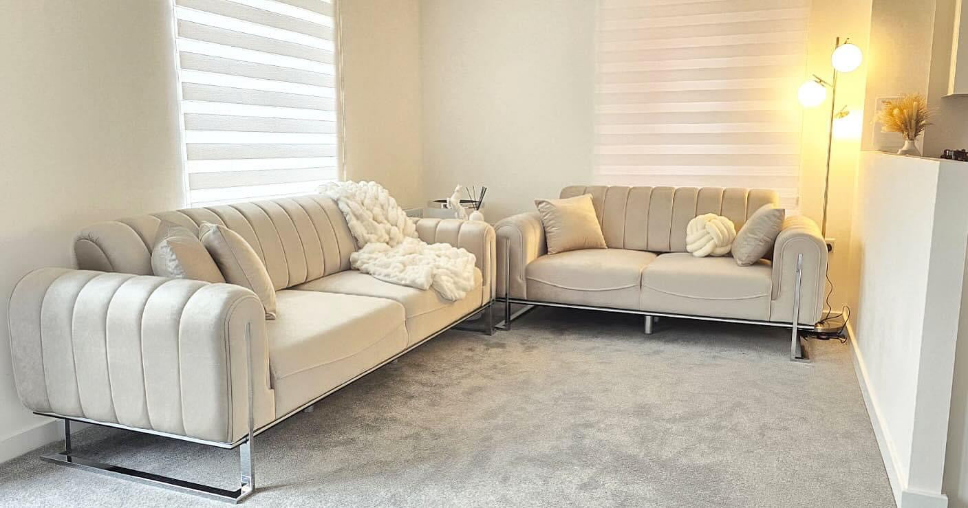 Gelaatii Beige Sofa Set (3+2)