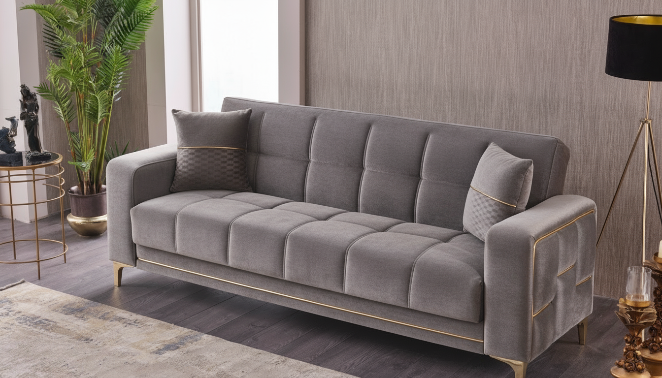 Square sofa bed with storage 3+2