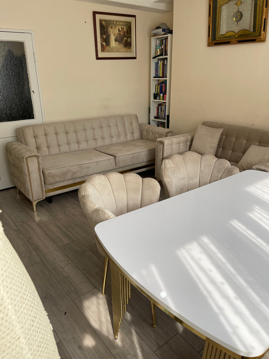 3+2 square sofa bed