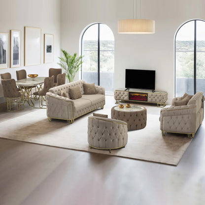Amor - Chesterfield sofa bed 3+2