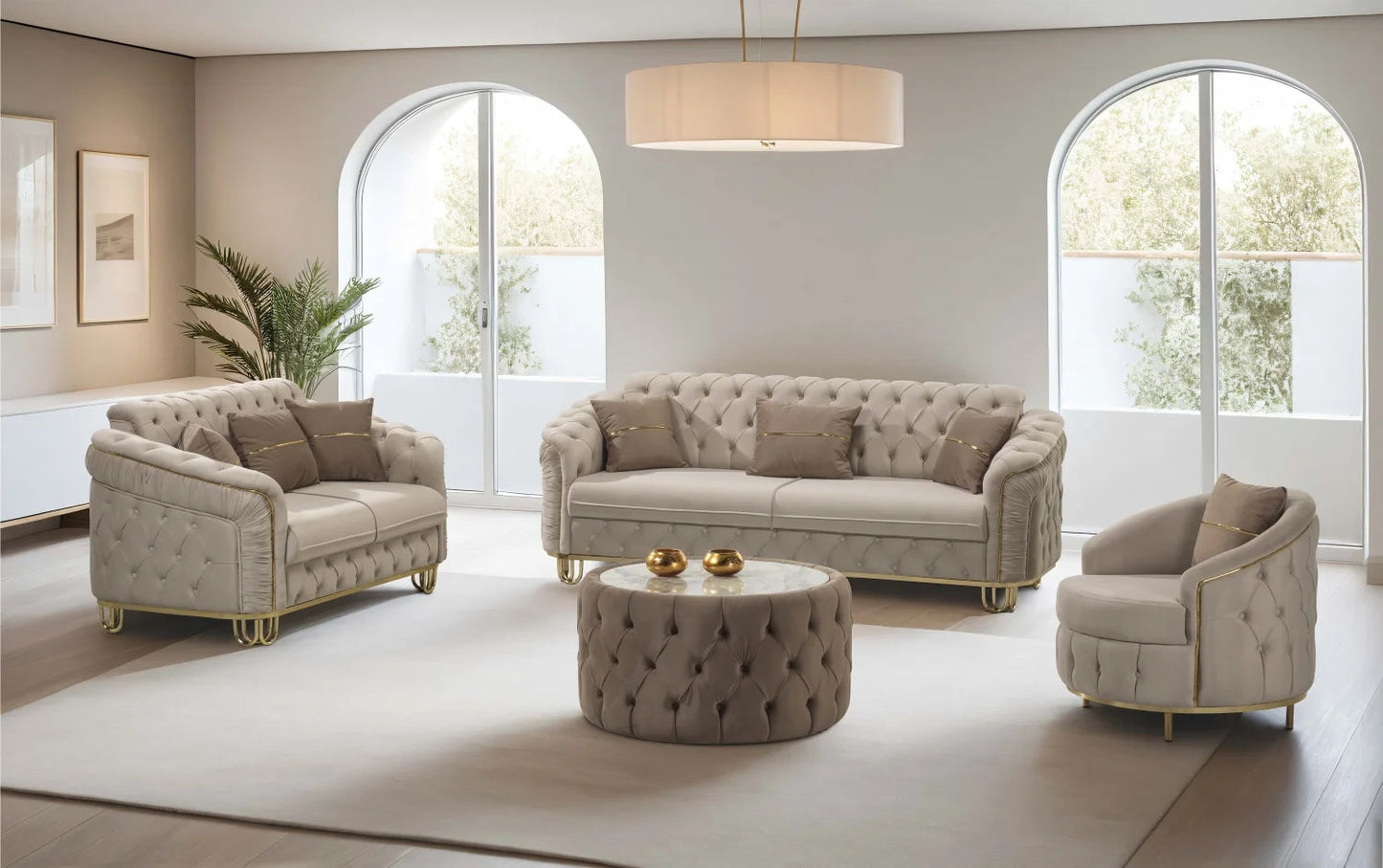 Amor - Chesterfield sofa bed 3+2