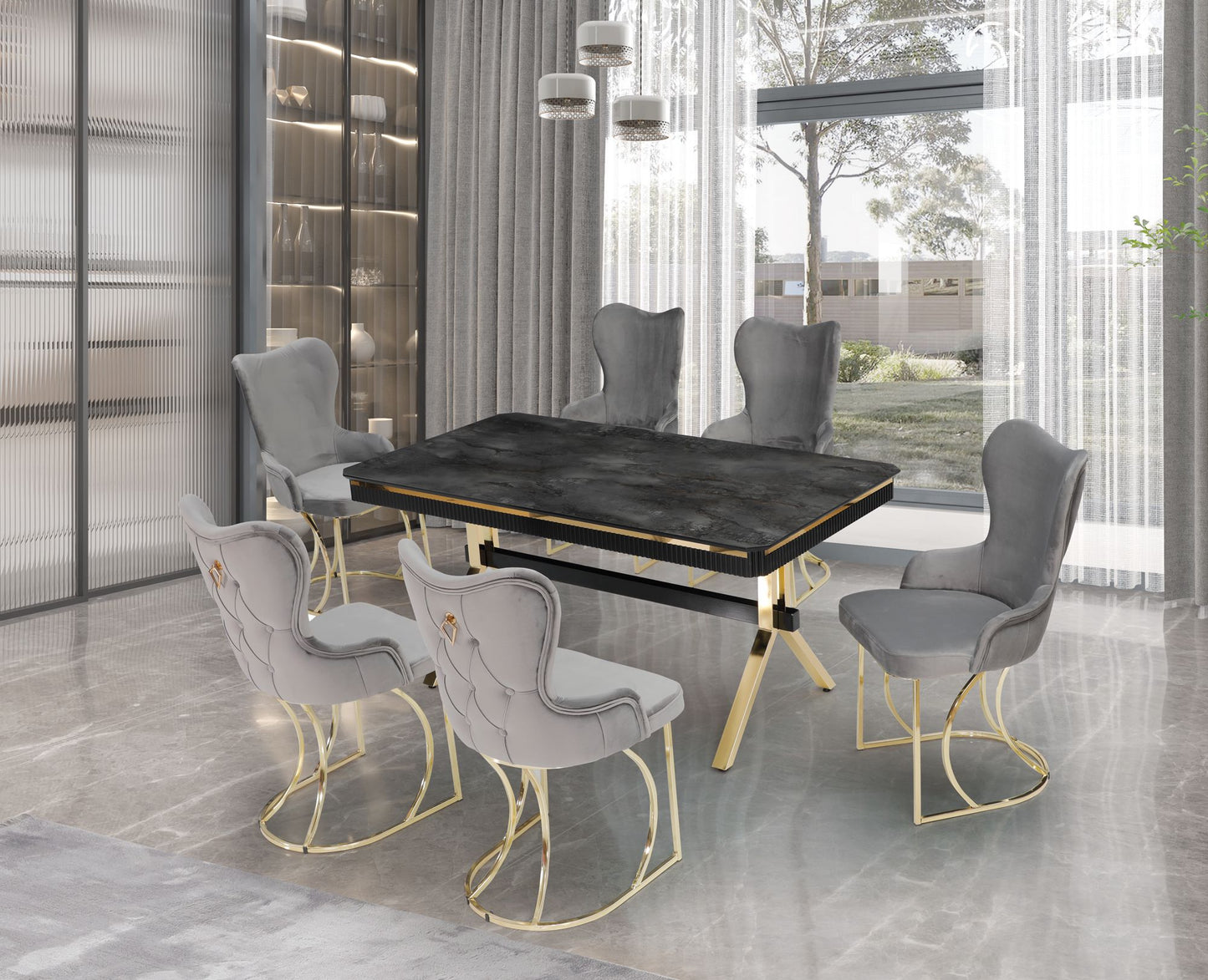Dining set with 6 chairs