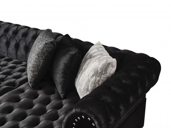 Jordan U Shaped Black Chesterfield Sofa