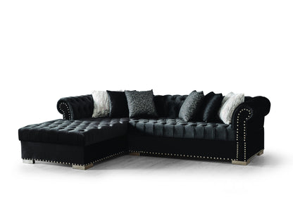 Jordan U Shaped Black Chesterfield Sofa