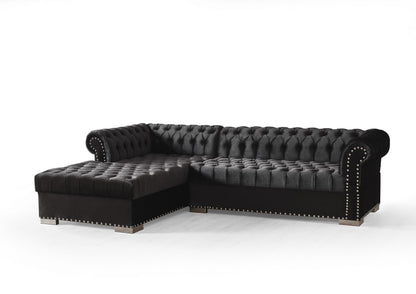 Jordan U Shaped Black Chesterfield Sofa